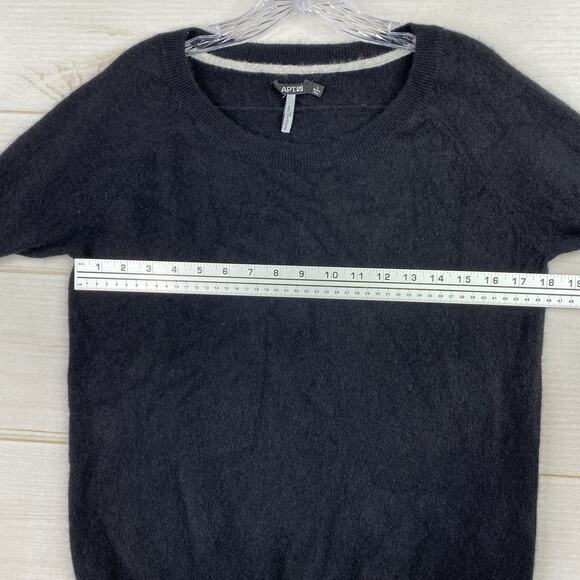Apt 9 Sweater Womens L Black 100% Cashmere Pullover Round Neck Minimalist - Picture 4 of 8